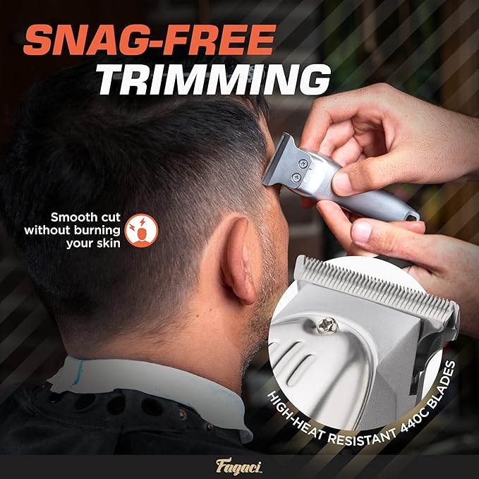Fagaci Professional Hair Trimmers for Men, Zero Gap Trimmer with Powerful Motor, Hair Detailer Trimmer Cordless, Hair Edger for Barber