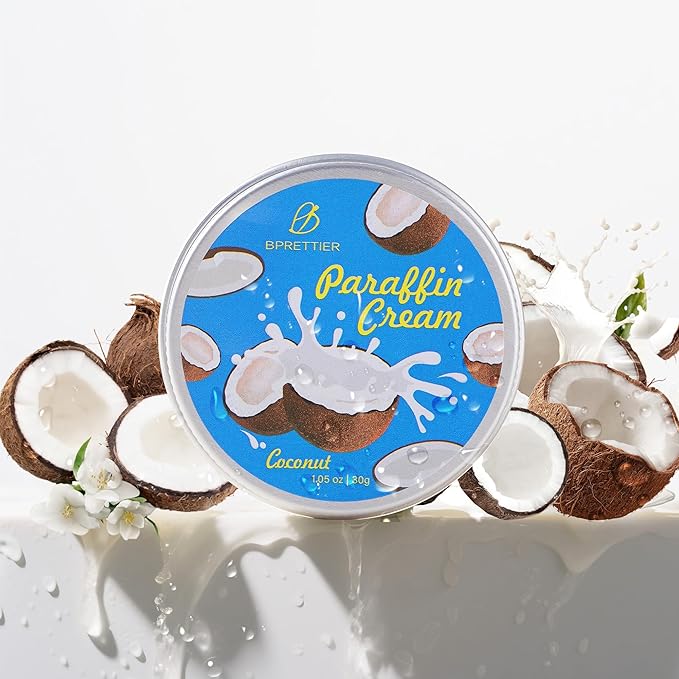 Cold Paraffin Wax Hand and Feet Nourishing Cream - No Heat Needed - Shea Butter Cuticle Care Balm - Coconut Scent - at Home Spa Results Without Melting Kits