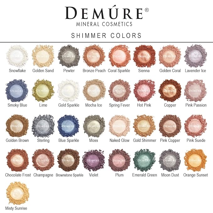 Demure Mineral Make Up (Lavender Ice) Eye Shadow, Shimmer Eyeshadow, Loose Powder, Glitter Eyeshadow, Eye Makeup, Professional Makeup