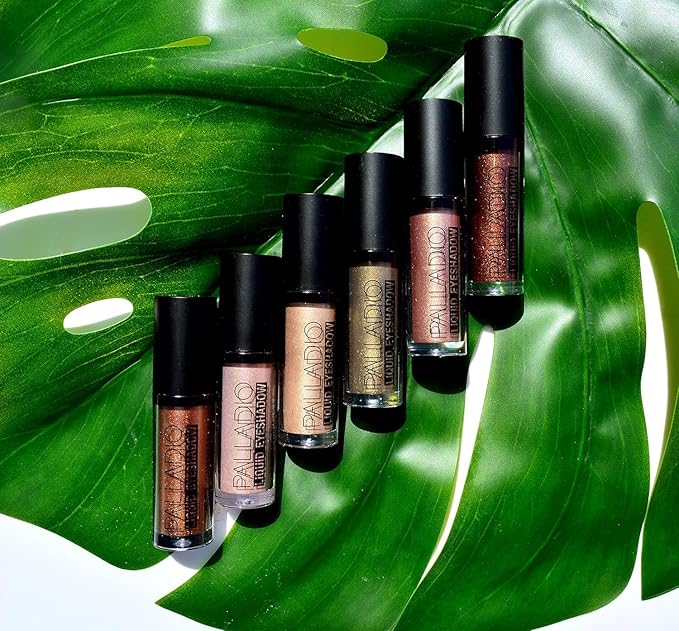 Palladio Liquid Eyeshadow, creamy shimmery formula that instantly adheres to the eyelid with flexible applicator wand for over 8 hours of smudge and crease-proof wear (Pink Pearl)
