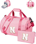 6 Year Old Girl Birthday Gifts, Girls Travel Duffle Bag, Kids Initial Overnight Bags with Shoe Compartment, Personalized Weekend Bag with Makeup Pouch, Graduation Gifts for Her (Letter N)