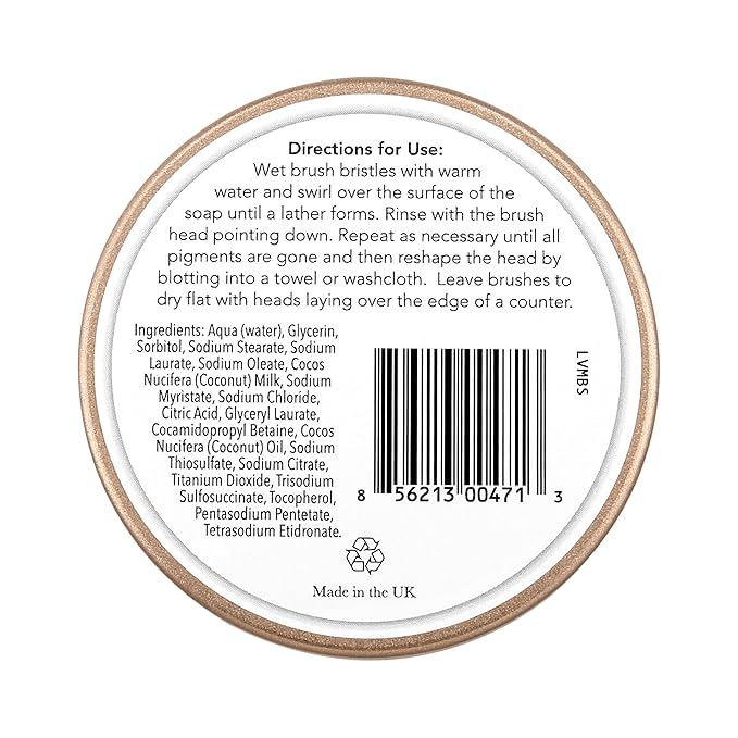Jenny Patinkin Makeup Brush Cleaner Soap, Luxury Vegan Makeup Brush Soap, For All Brush Types – Synthetic & Natural Solid Cleansing Soap, Professional Brush Cleaning Solution, Cruelty-Free
