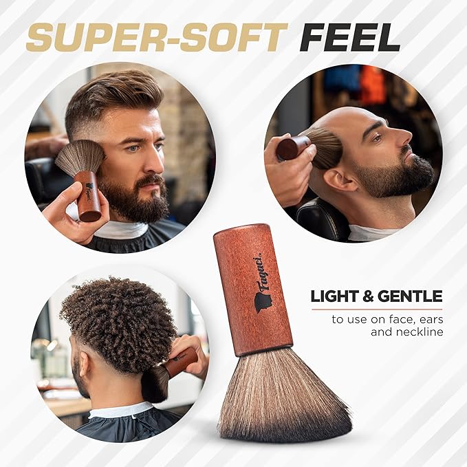 Fagaci Professional Hair Scissors Extremely Sharp & Barber Brush Neck Duster Set, Hair Cutting Scissors Professional, Hair Shears & Barber Neck Duster Brush for Hair Cutting, Barber Scissors Set
