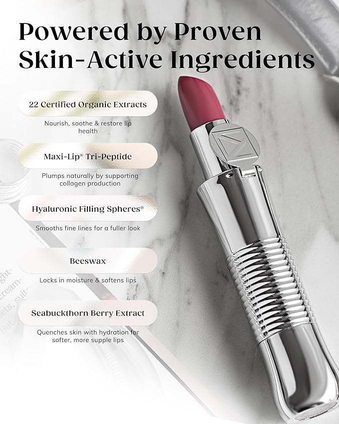 KAPLAN MD Perfect Pout SPF Lipstick – Anti-Aging Lipstick with SPF 30, Hyaluronic Acid & Maxi-Lip Peptide – Moisturizing Color for Dry Lips – Non-Sticky Cruelty-Free Formula – SANTA MONICA