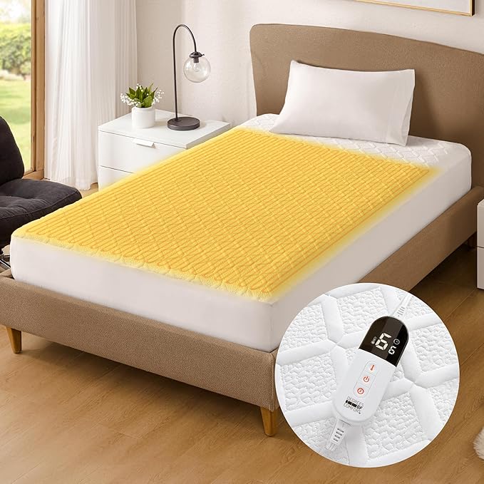 Full Size Heated Mattress Pad - Degrees of Comfort Electric Bed Warmer with Single Controller, 6 Heating Levels, 10-Hour Auto Shut-Off, Breathable Air-Layer, 54"x75"
