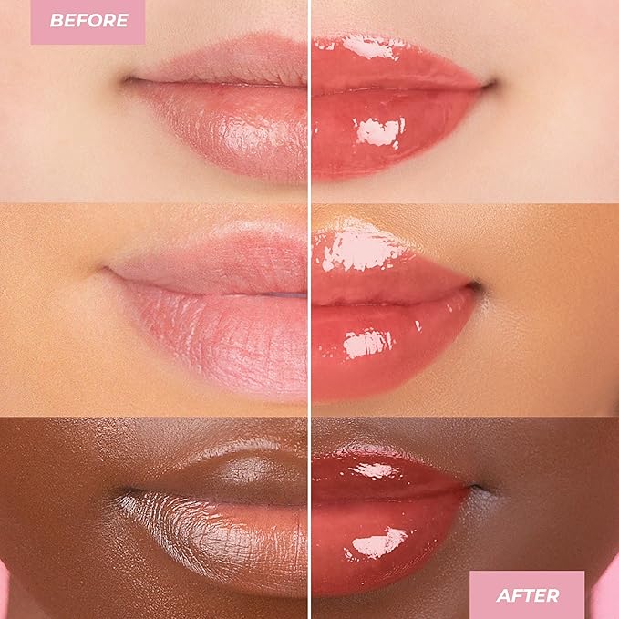 MCoBeauty - Lip Plump 4-in-1 Hydrating Lacquer - Multi-Benefit Lip Color with Shea Butter, Hyaluronic Acid and Click-Pen Format - Lily, Dusty Pink Shade - 2.5ml