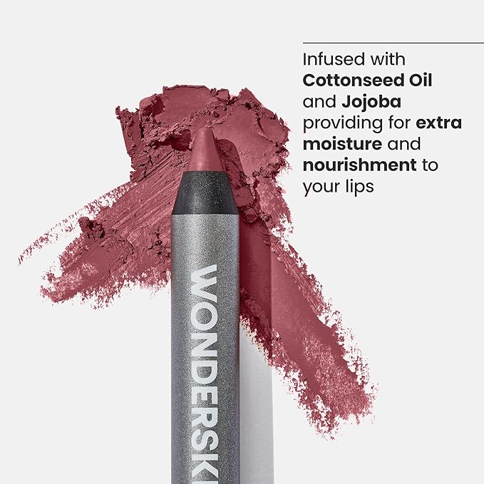Wonderskin Lipliner Pencil - 360 Contour Lipliner, Long Lasting, Sharpenable Lip Pencil, Waterproof and Transfer-Proof Nude Lip Liner (Mauve)