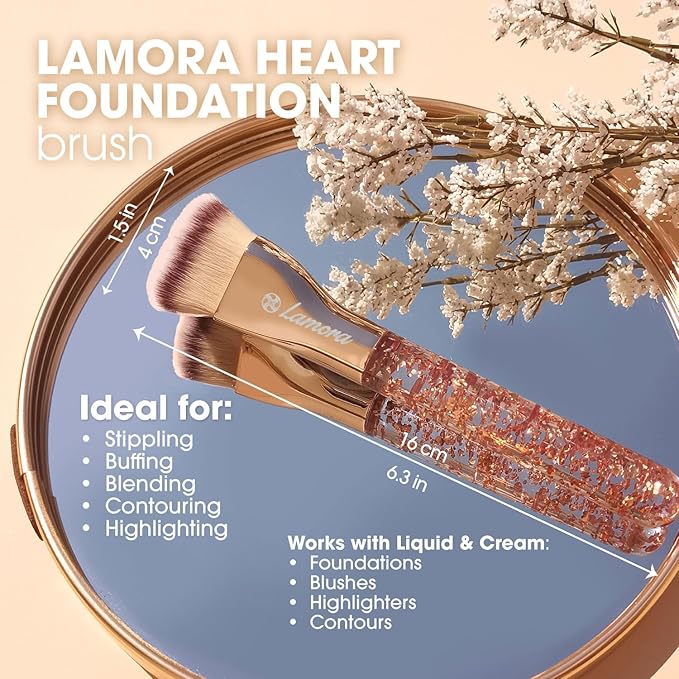 Blending Liquid Makeup Foundation Brush - Kabuki Contour Brush, Face Stippling Brush With Pro Quality Synthetic Dense Bristles For Buffing Mineral Cream, Powder, Blush