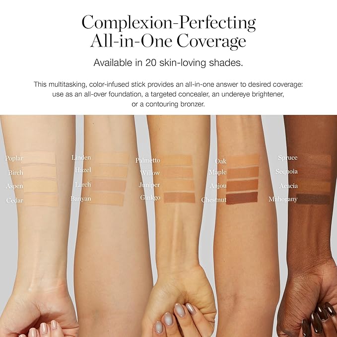 Ogee Sculpted Complexion Foundation Stick (Linden 1.25N Light Beige, Neutral Undertones) Full Coverage Foundation Makeup - Instantly Balance & Even Complexion - 70% Organic Ingredients