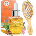 Hair Oil, Rosemary Serum with Bamboo Brush for Frizzy, Damaged Hair Growth Strengthening, Scalp and Argan Care for Women and Men