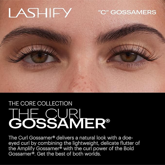 Lashify Curl 10mm Gossamer Eyelash Extensions Refill, Ginger Color, DIY False Lashes for a Natural Look