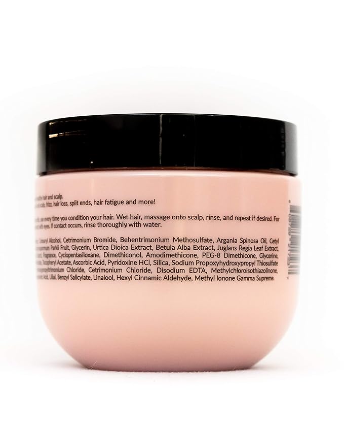 Essence Of Argan Renewing Deep Conditioning Hair Mask Infused with 100% Pure Moroccan Organic Argan Oil - Revitalizes Dry Damaged Hair- Hydrating Hair Mask - All Hair Types (236ml/8oz)