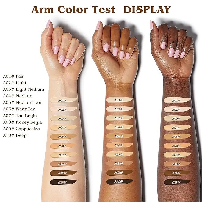 Full Coverage Liquid Concealer, Foundation Makeup for Older Women, Covers Blemishes & Under-Eye Circles, Spots, Matte Finish, Hydrating Primer for Correct, 0.06 fl oz, Vegan & Cruelty-Free 06#WarmTan