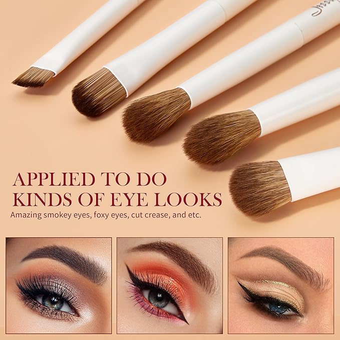 Jessup Makeup Brushes 14Pcs Makeup Brush Set Premium Synthetic Powder Foundation Contour Blush Concealer Eye Shadow Blending Liner Make Up Brush Kit Light Grey with Gift Box, T329-G