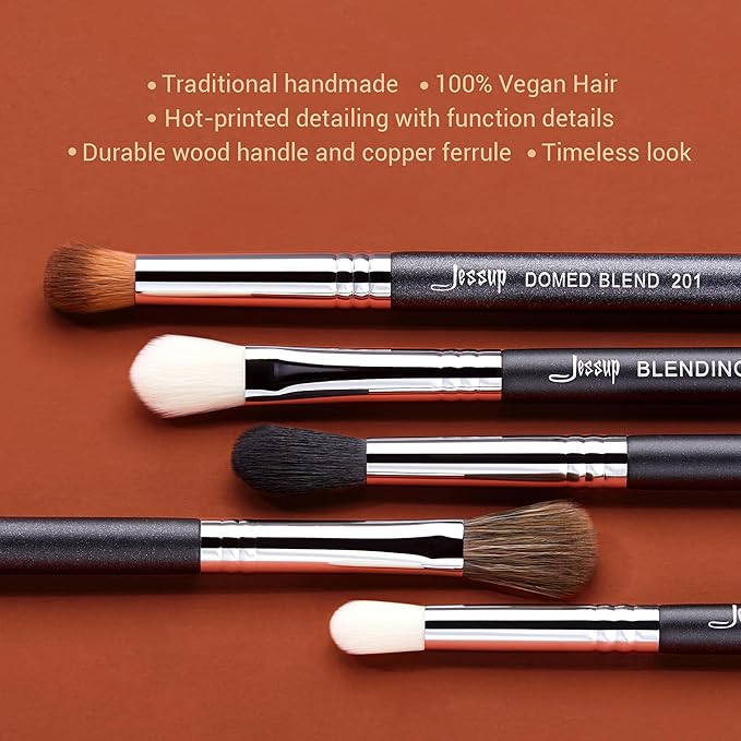 Jessup Eye Makeup Brushes Set Professonal 28pcs Premium Synthetic Eyeshadow Brush Eyeliner Brush Eyebrow Brush Blending Brush for Makeup Black T341