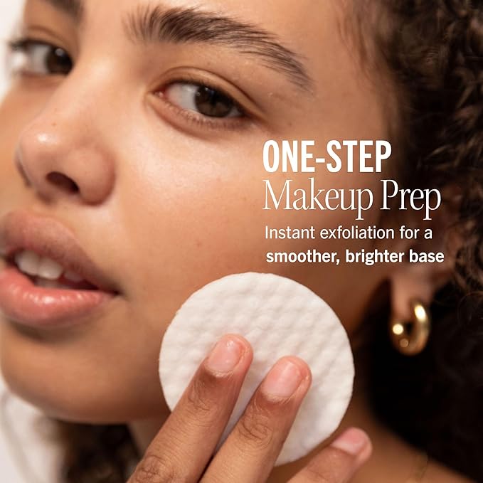 First Aid Beauty - Facial Radiance Pads with Glycolic & Lactic Acids, Daily Exfoliating Pads with AHA, Visibly Smaller Pores, Help Tone & Brighten Skin, One-Step Makeup Prep, Compostable, 60