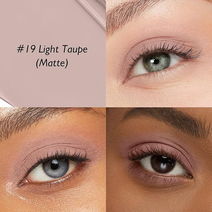 Eyeshadow Stick Light Taupe, Matte Cream Eye Shadow Stick Waterproof Nude Neutral Eyeliner Brightener Pencil Crayon Long-Lasting Eye Highlighter Makeup for Older Women Easy to Use High Pigmented