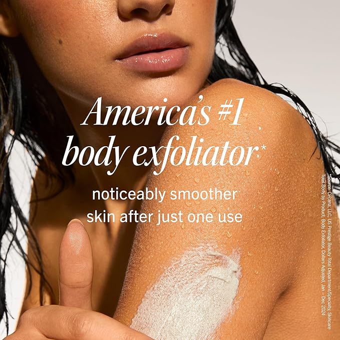 First Aid Beauty - KP Bump Eraser Body Scrub with 10% AHA, Keratosis Pilaris Exfoliator with Glycolic and Lactic acids, Helps Reduce Chicken Skin Bumps, Safe for Sensitive Skin, Peach Scent (2 oz)