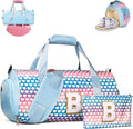 Stocking Stuffers for Teens, Girls Travel Duffel Bag, Kids Initial Overnight Bags with Shoe Compartment, Initial Duffle Bag with Makeup Pouch, Trendy Stuff for Tween Girl (Letter B)
