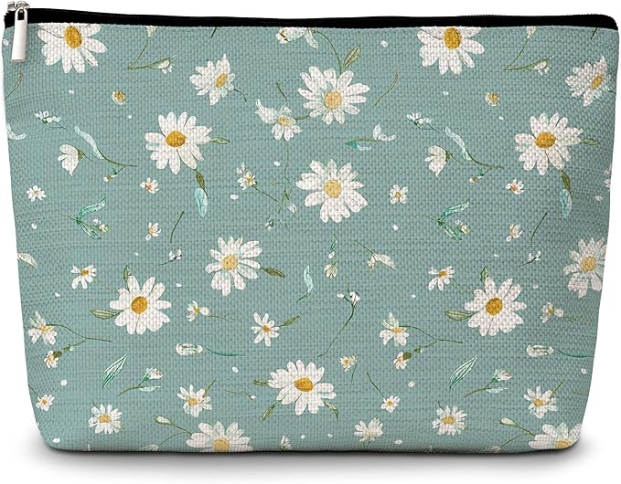 GREOXG Floral Makeup Bag, Small Travel Cosmetic Bag with Zipper, Cute Makeup Pouch Gift Ideas for Women Teen Girls Friends Mom Sisters Teacher Birthday Christmas Wedding Graduation-E21