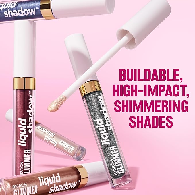 REVLON Glimmer Liquid Shadow, Smudge-Proof Shimmer Eyeshadow Makeup, Long Lasting, High Pigment, 201 On Cloud Shine