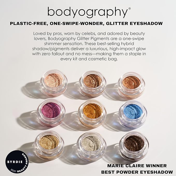 Bodyography Glitter Pigments (Get Down): High Shine Glitter Shadow | Gluten-Free, Cruelty-Free