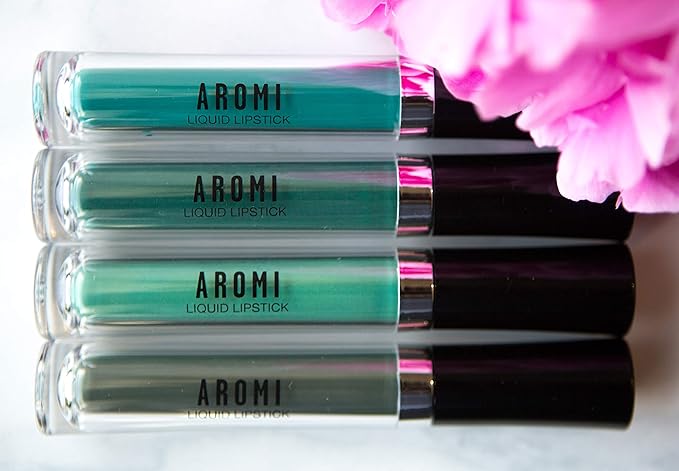 Aromi Matte Liquid Lipstick | Long Wear, Bright Green Lip Color, Vegan + Cruelty-free, Unique Shade for Women, Waterproof (Jade Green)