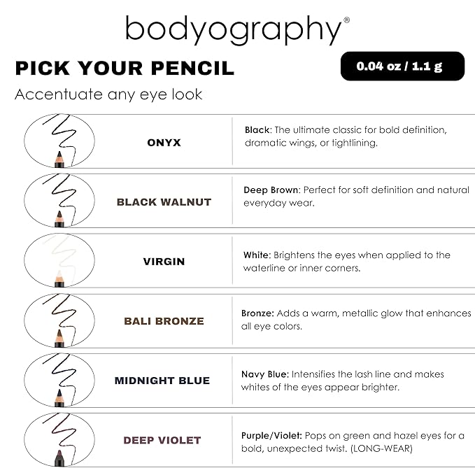 Bodyography Cream Eye Pencil, Bali Bronze - Wooden Eyeliner for Eyes & Eyebrows, Long-Lasting Cruelty-Free Coconut Oil Cosmetic Liner
