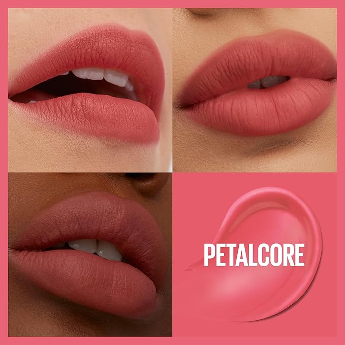 MAYBELLINE Super Stay Teddy Lip Tint, Long Lasting Matte Lipstick For Up To 12HR Wear, Petalcore, 1 Count