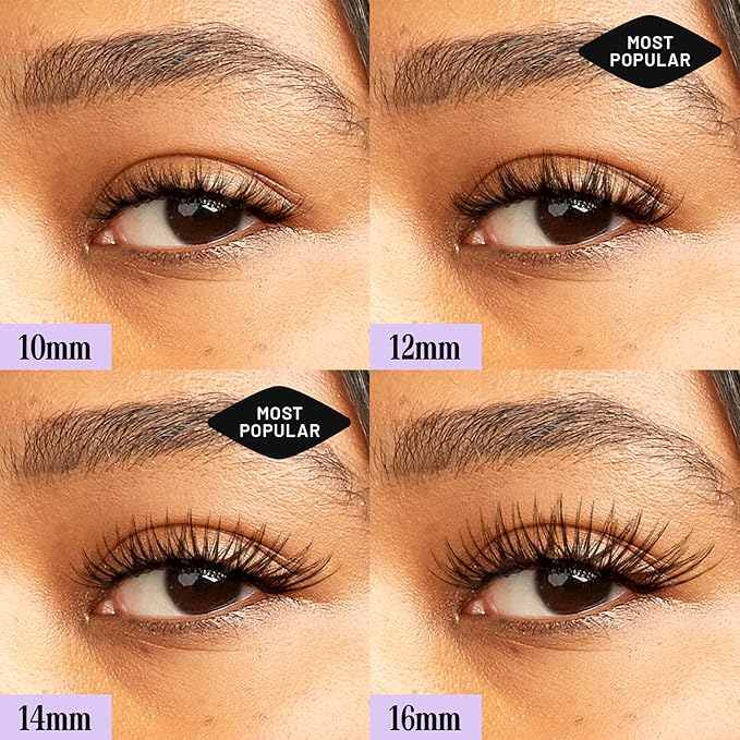 Lilac St - Feather Natural Faux Eyelash Clusters (14mm, 3 Pack) - Cat Eye Look - DIY Lash Extension Wisps - Lightweight & Lifelike - Lasts 10 Days - Cruelty Free, Vegan, Women Founded - 30 Lashes