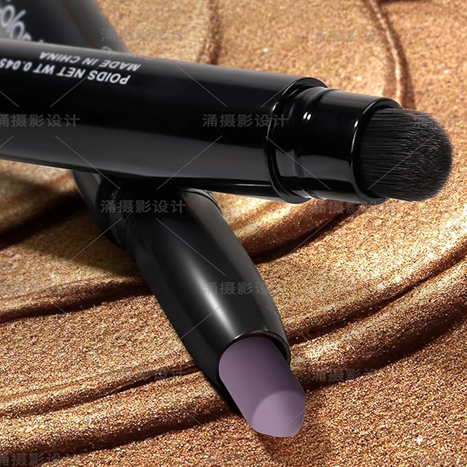 Longwear Cream Eye Shadow Sticks (67 Amethyst Matte),Smudge-Proof, Waterproof Eyeshadow,Silky Formula Glitter With Makeup Brush,Dark Purple