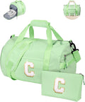 Gifts for 3 4 5 6 7 8 Year Old Girl, Girls Travel Duffle Bag, Kids Initial Overnight Bags with Shoe Compartment, Personalized Weekend Bag with Makeup Pouch, Holiday Gift for Teen (Letter C)