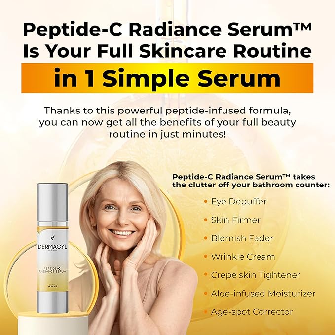 Vitamin C Serum for Face, Peptide Serum with Hyaluronic Acid for Anti-Aging, Face Hydrating, Deep Wrinkle Repair & Firming for Fine Lines, 30ml