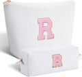 Personalized Anniversary Wife's Birthday Gifts,Mothers Day Gifts for Women,Wife Gifts from Husband,Cool Birthday Gifts for Wife,Makeup Bag Set Cosmetic Bag for Teen Girls - White,R