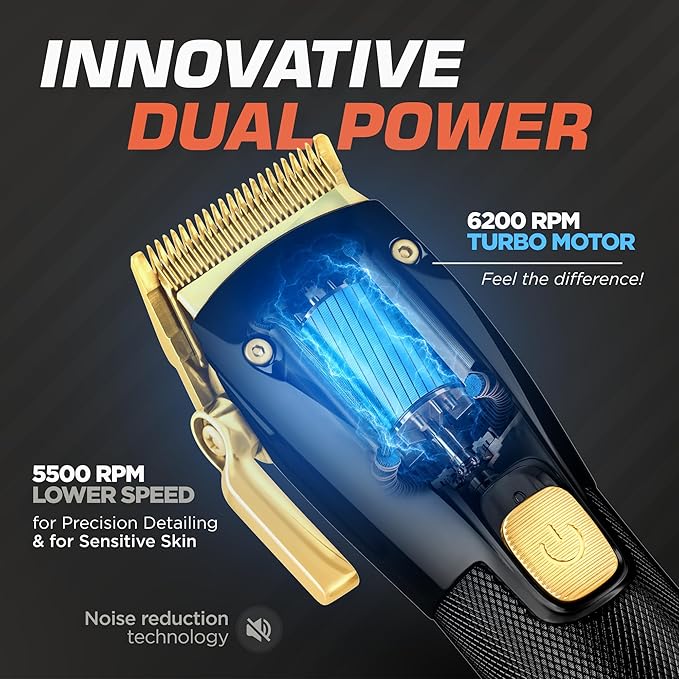 Fagaci Professional Hair Clippers, Hair Scissors & Hair Trimmer Extremely Sharp, Hair Shears, Turbo Power Cordless Hair Clippers & Hair Trimmer Set