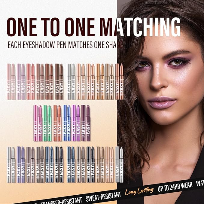 LANGMANNI Eyeshadow Stick, 6 PCS Waterproof Multi-Color Eyeshadow Pen Set, Creamy Long-Lasting Eye Makeup Kit, Natural & Shimmer Shades Contour Stick, Perfect Gifts For Women (#E)