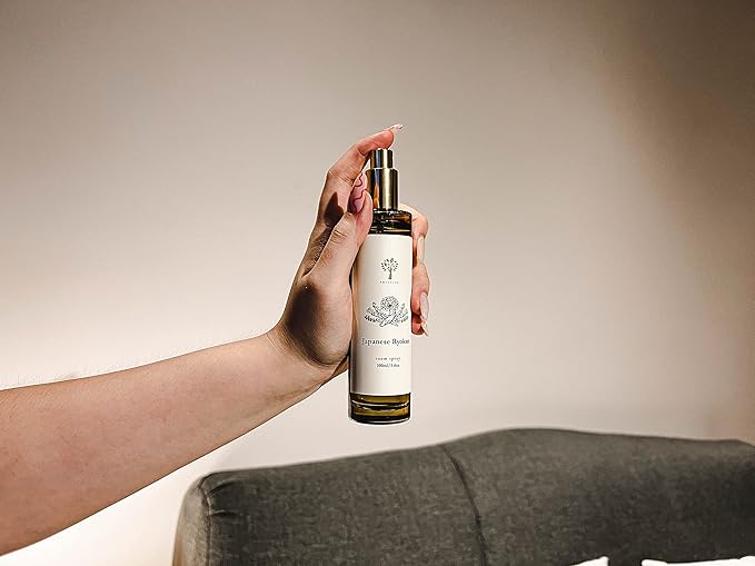 PRISTINE Japanese Ryokan/Inspired by Shang Hotel Linen & Room Spray Air Freshener, Made With Essential Oils, Fragrance room spray with Lavender, Lily, Sandalwood Scent, 3.4oz Pillow Spray