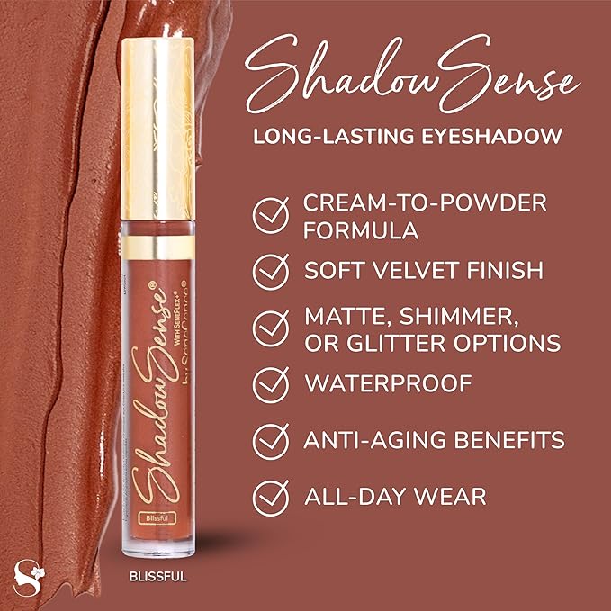 ShadowSense EyeShadow, Blissful, 0.14 Oz, Matte Cream to Powder Eyeshadow, Long-Lasting, Anti-Aging, Waterproof, Smudge-Proof Formula for Flawless All-Day Wear
