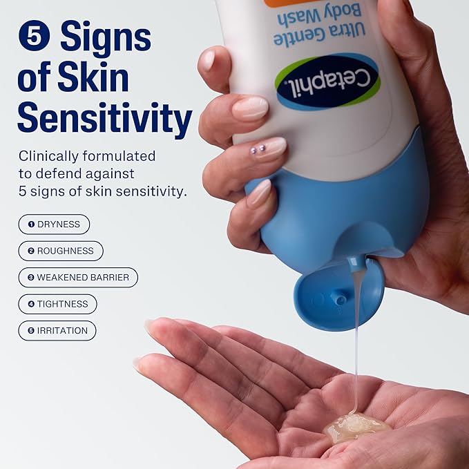 Cetaphil Ultra Gentle Refreshing Body Wash, For Dry to Normal, Sensitive Skin, 16.9oz, with Aloe Vera, Calendula, Vitamin B5, Hypoallergenic, Fragrance Free, Dermatologist Tested