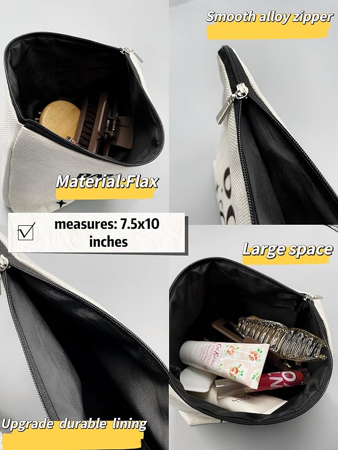 Cat Makeup bag It's Fine Everything is Fine Inspirational Funny Cat Kitten,Cosmetic Bag Zipper Travel Toiletry Bag Best Gift Idea for Cat Lovers Teen Girls,Cat Owners Gifts,Birthday Gift