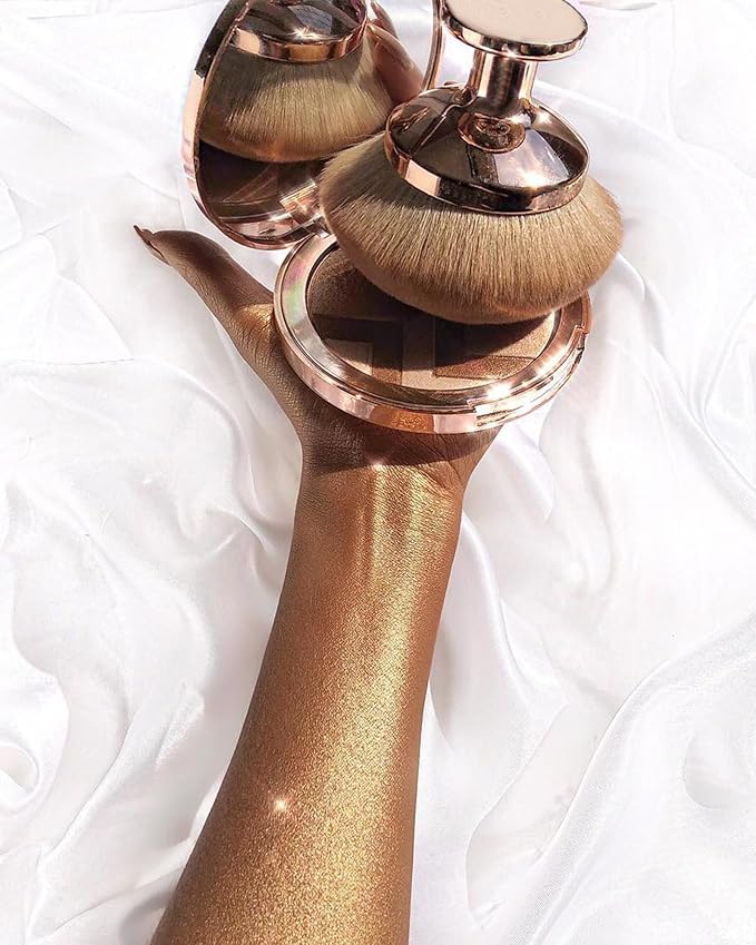 Upgraded Blend & Blur Body Makeup Brush for Self Tanner Tanning Lotion Sunscreen Applicator for Back Leg Makeup, Kabuki Foundation Brush for Liquid Beauty Supreme Cream Bronzer Brush for Face, Violet