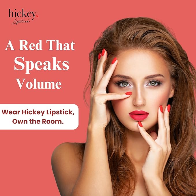 Hickey Lipstick Mile High Organic Perfect Red Lipstick Refill - Long Lasting Lipstick for Women - Hydrating & Moisturizing Shade, Best Lip Color for Women, Gluten-Free & Vegan with Highly Pigmented