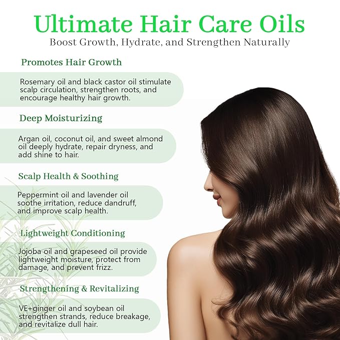 Organic Rosemary Oil for Hair Growth, Rosemary Oils with Castor – USDA Certified Cold Pressed Blend Hair Oil for Thicker, Fuller Hair, Soothe Itchy Scalp & Repair Damaged Hair – 4 fl oz
