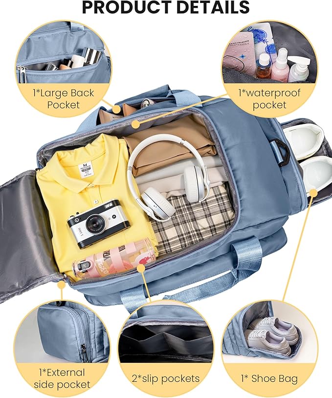 Birthday Gifts for 6 7 8 9 10 11 12 13 Year Old Girls, Initial Gym Bags with Shoe Compartment, Dance Bag for Girls, Monogram Kid Overnight Bags, Small Travel Duffle Tote (Letter C)