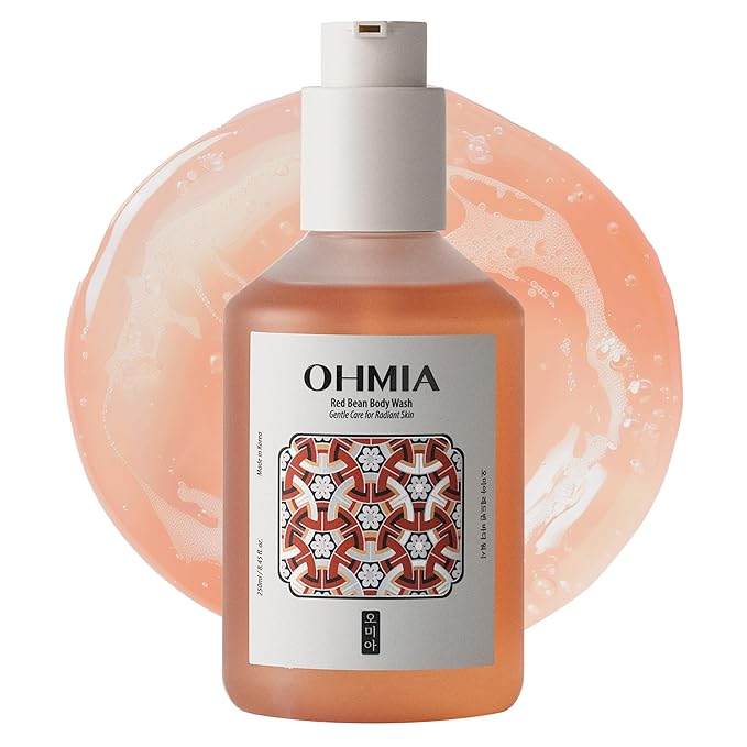 Korean Red Bean Body Wash for Women - Hydrating Exfoliating Shower Gel with Peptides & Hyaluronic Acid for Smooth Sensitive Skin - Vegan & Cruelty-Free - 8.45 fl oz