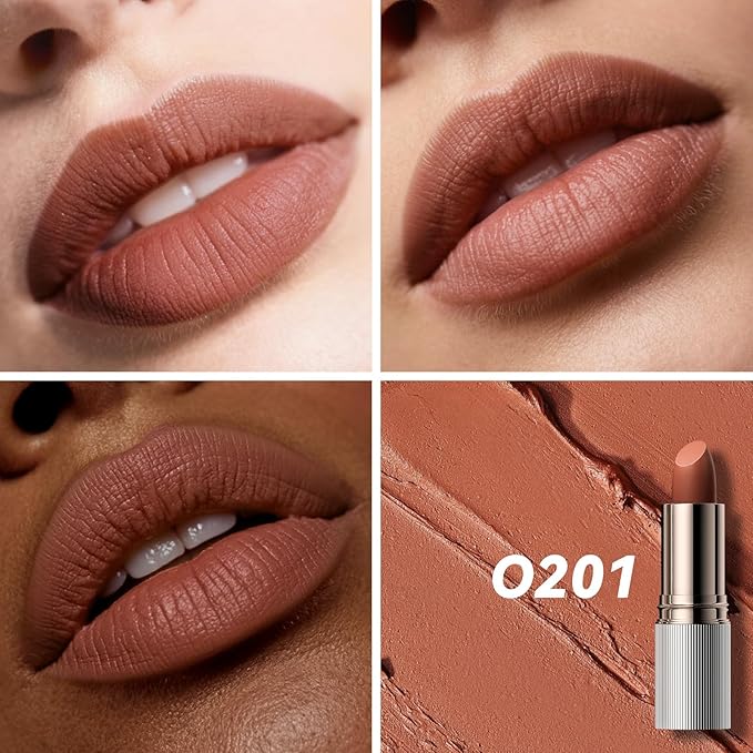 MAANGE Lipstick, Matte Lipstick Long Lasting Transfer-Proof Waterproof & Hydrating Lip Makeup, Full Coverage for a Nourishing Pout,1 Count-O201