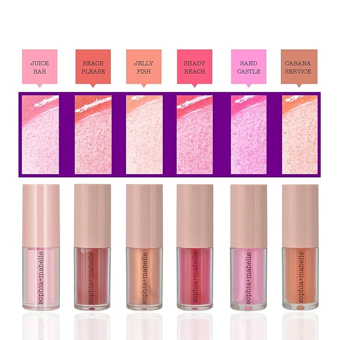 Sophia + Mabelle Hydrating Lip Oil – Beach Please (Medium Red) – Tinted Lip Gloss Oil with High Shine – Lightweight, Non-Sticky, Moisturizing & Nourishing Lip Treatment – 3.7g