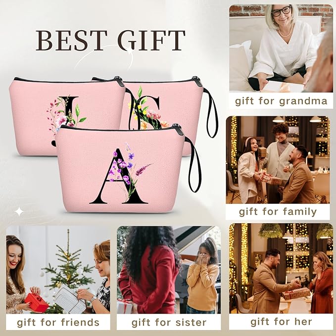 SEAMOON Maid of Honor Friendship Birthday Gifts for Women Her Aunt Sister Bridesmaid Coworkers Bride Personalized Makeup Cosmetic bag with Mirror Mothers Day Christmas Graduation A