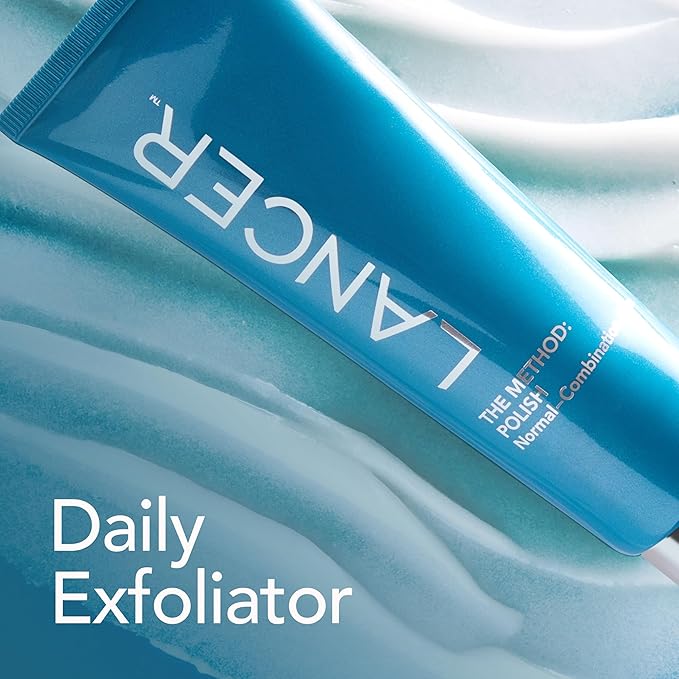 Lancer Skincare The Method: Polish Facial Exfoliator, Daily Exfoliating Face Scrub with Natural Minerals, Normal Combination Skin, 4.2 Fluid Ounces