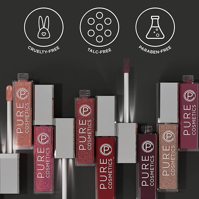 Pure Illumination Light-Up Lip Gloss with LED-Lit Applicator Brush + Side Mirror, Non-Sticky, Moisturizing Hydrating Lip Glosses with Lanolin, Jojoba Oil, & Vitamin E, Pouty Pink